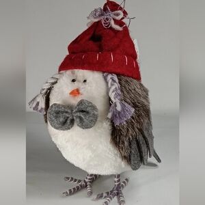 Snow Bird in Cute Winter Hat